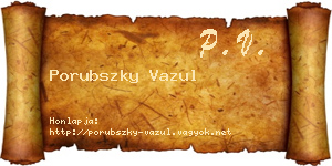 Porubszky Vazul névjegykártya