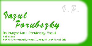 vazul porubszky business card
